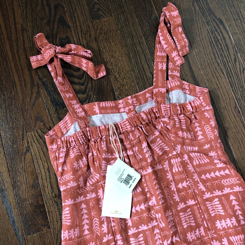 *NWT* Faherty Women's S Anna Kahalekulu Kendall Orange 100% Linen Maxi Sundress - Picture 15 of 16